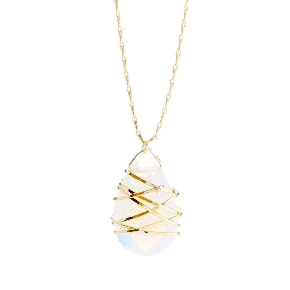 New Gorgeous 14k Gold & Sterling Silver Moonstone Necklace